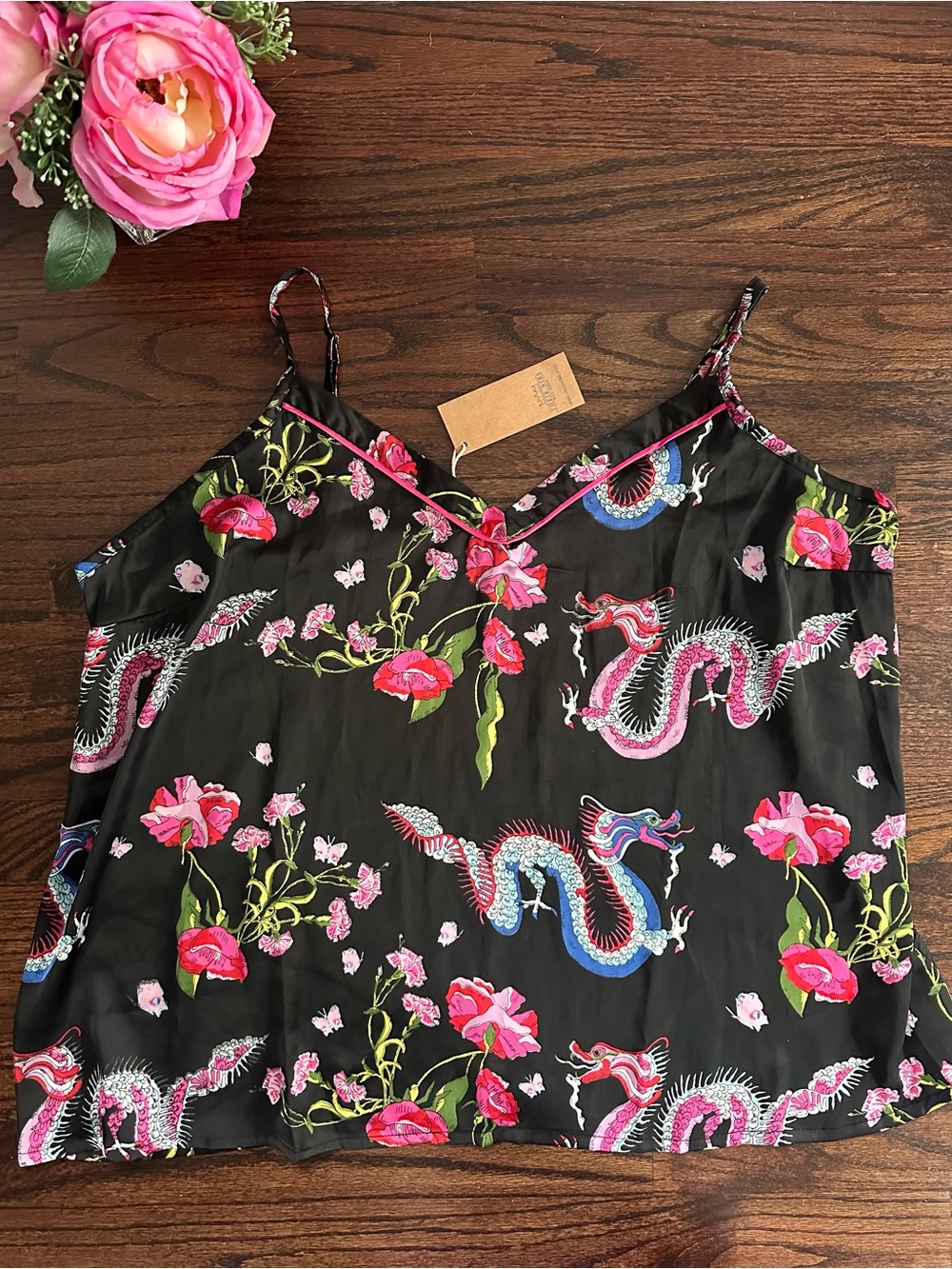 NWT Y2K style Their Nibs satin pajama top, size XL